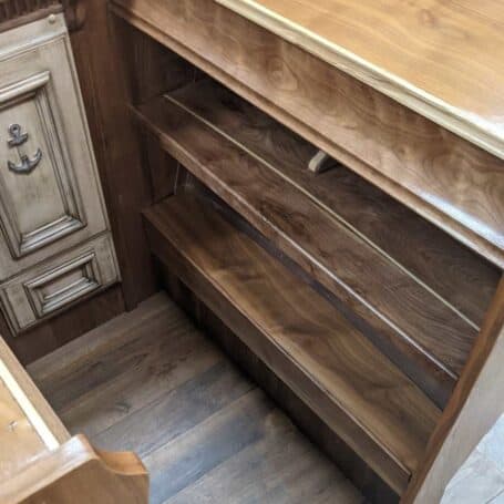 Custom Handmade Lyman Boat Bar - One Of A Kind 12 bar storage view