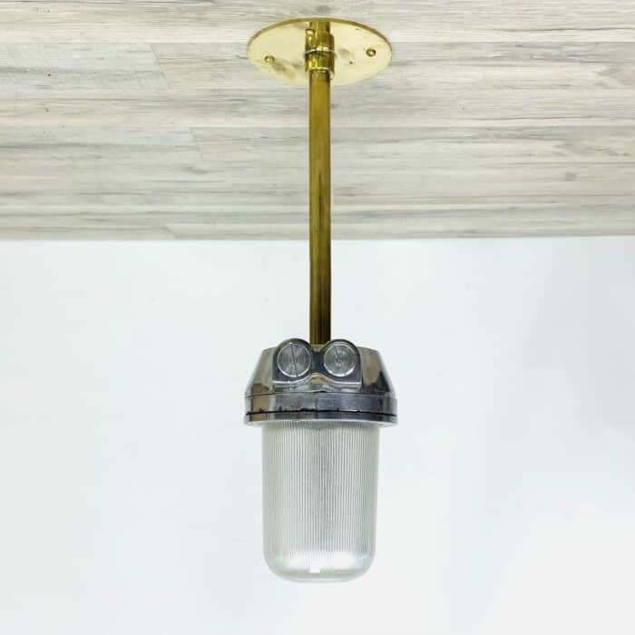 Aluminum Pendant Ceiling Light With Brass Down Rod
