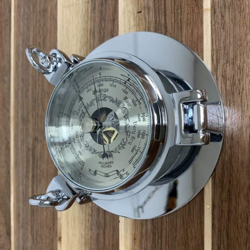 Vintage Stainless Steel Porthole Prediction Barometer
