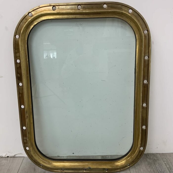 Vintage Rectangular Brass Porthole