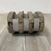 Vintage Triple Sheave Wooden Block Pulley