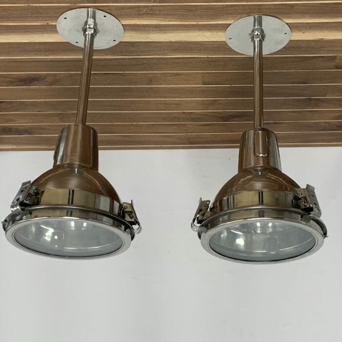 Nautical Weathered Stainless Steel Pendant Lights (Set Of 2)