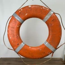 Salvaged Nautical Plain Orange Life Ring