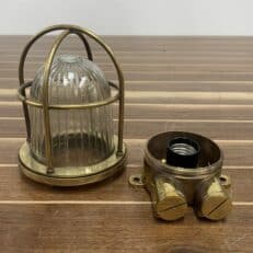 Small Ribbed Brass Ceiling Light