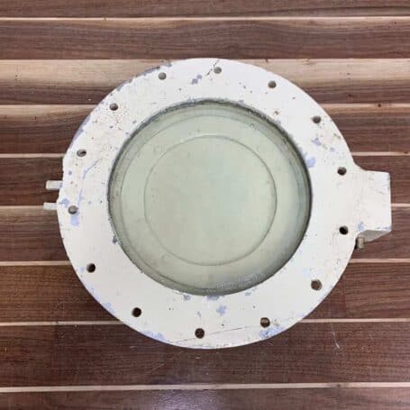 ITEM #P5-40 Aluminum Porthole Painted Cream With Solid Cover Aluminum Porthole Painted Cream With Solid Cover