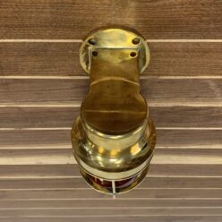 Brass Nautical Wall Sconce With Red Globe