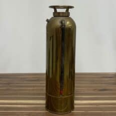 Vintage Brass Fire Extinguisher With Black Nozzle