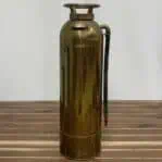 Vintage Brass Fire Extinguisher With Black Nozzle