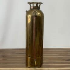 Vintage Brass Fire Extinguisher With Red Nozzle