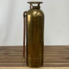 Vintage Brass Fire Extinguisher With Red Nozzle