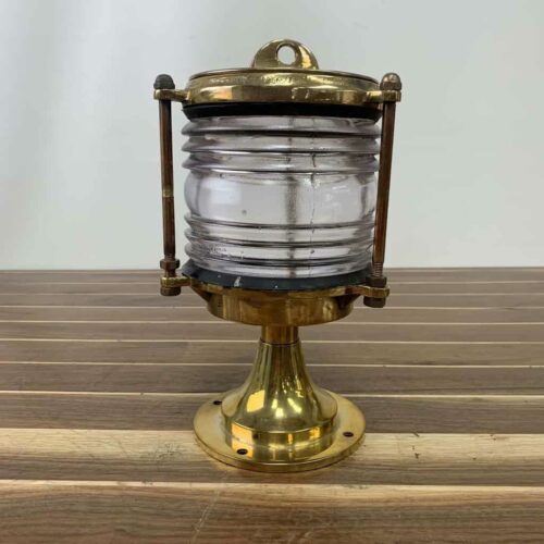 Nautical Brass Post Mounted Light With Clear Glass