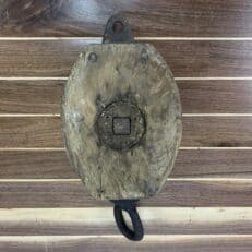 Vintage Single Rope Wooden Block Pulley With Hook