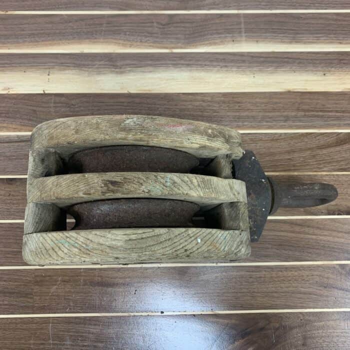 Salvaged Wooden Pulley with Eye