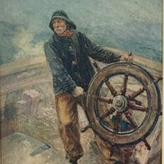 Augustus Buhler "Man At The Wheel" Canvas Painting