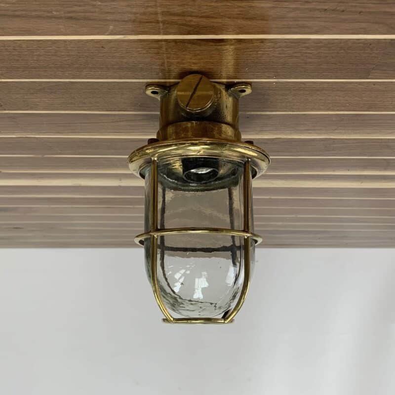Vintage Clear Globe Brass Ceiling Light