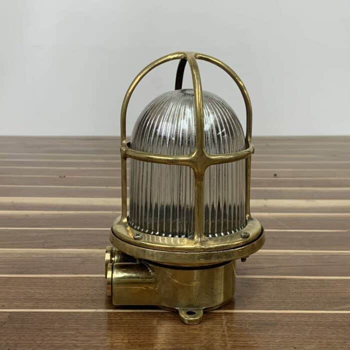 Vintage Ceiling Light With Shorter Ribbed Glass Globe