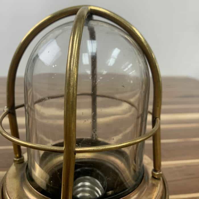 Vintage Clear Globe Bent Cage Ceiling Light