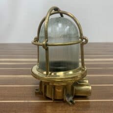 Vintage Small Ribbed Glass Ceiling Light