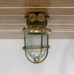 Vintage Small Ribbed Glass Ceiling Light