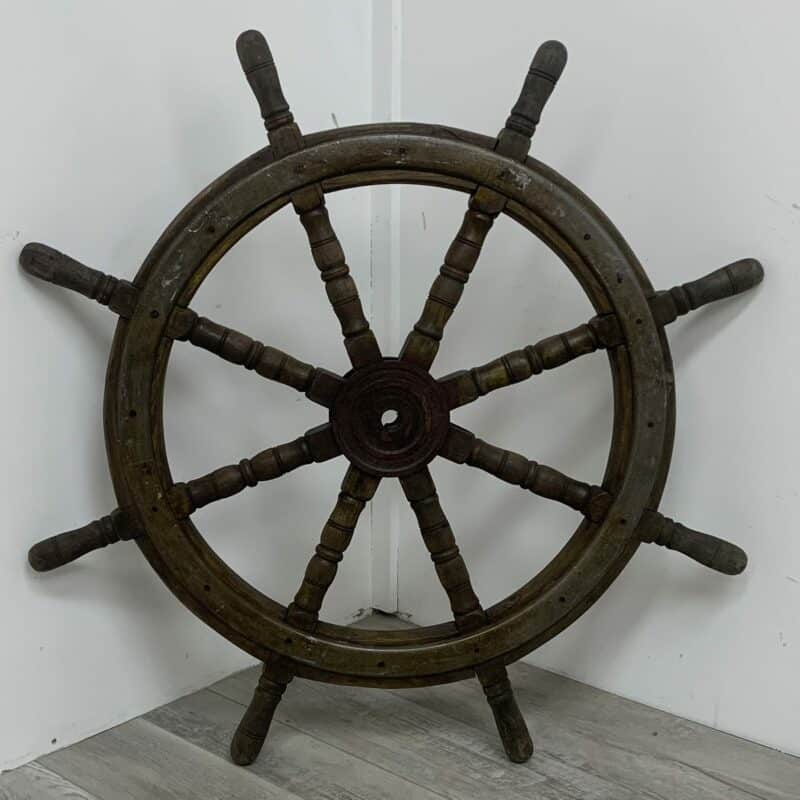 Vintage 39.5" Wooden Ships Wheel