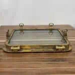 Authentic Brass 4 Dog Rectangular Porthole