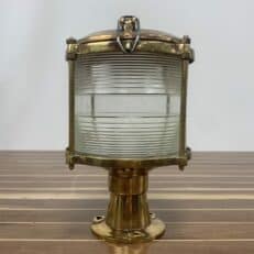 Navigational Post Light With A Clear Fresnel Lens