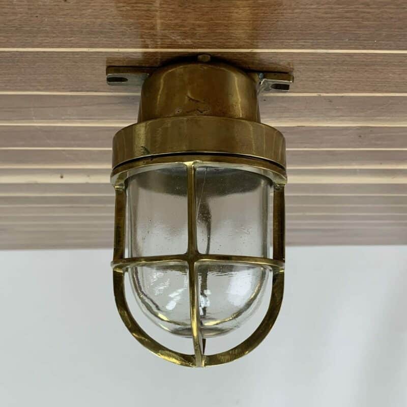 Small Vintage Brass Navigation Ceiling Light