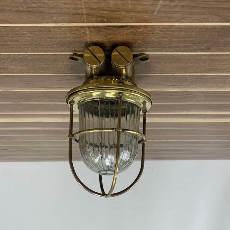 Nautical Weathered Brass Ceiling Light