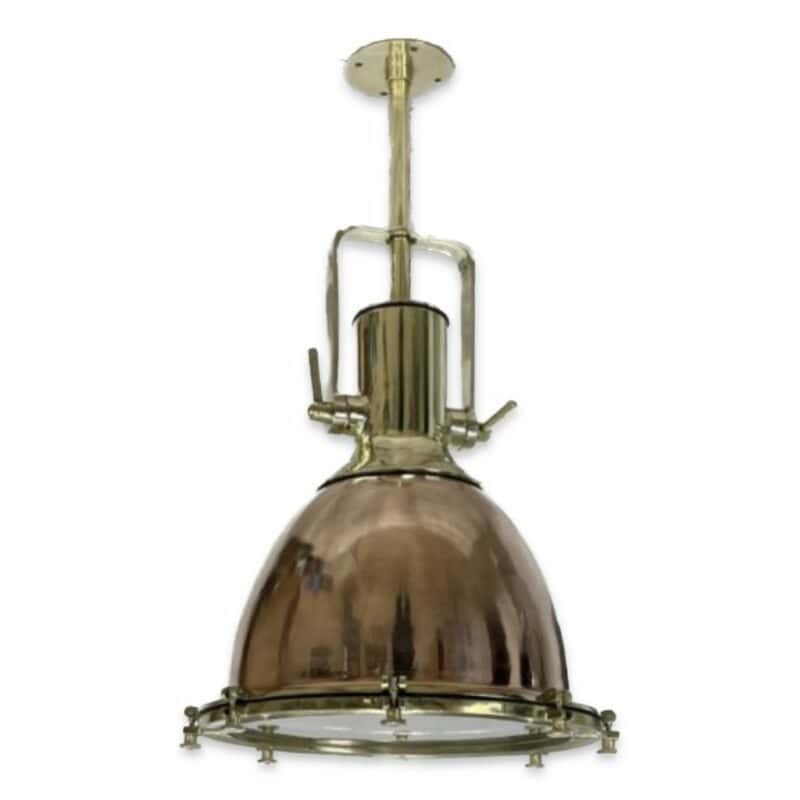 Large Smooth WISKA Copper and Brass Pendant Light