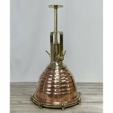 Large WISKA Copper and Brass Beehive Pendant Light