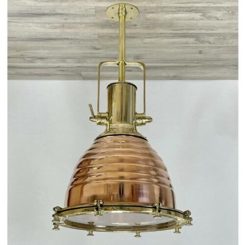 Large Pendant Light - Copper and Brass Wiska Beehive