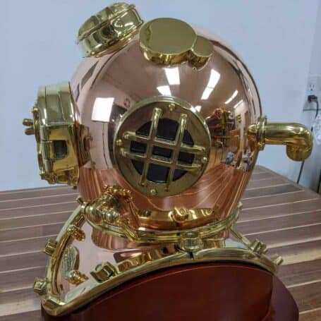 Mark V Morse Reproduction US Navy Diving Helmet 03 Close Vent View of Mark V Morse Reproduction US Navy Diving Helmet