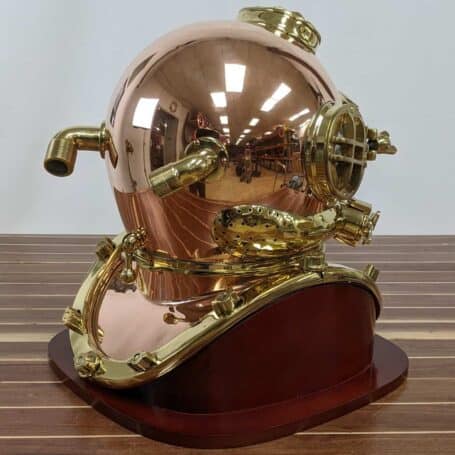 Mark V Morse Reproduction US Navy Diving Helmet 06 Mark V US Navy reproduction dive helmet Valves