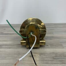 Nautical Ceiling Light With Blue Glass and Brass Deflector Cover