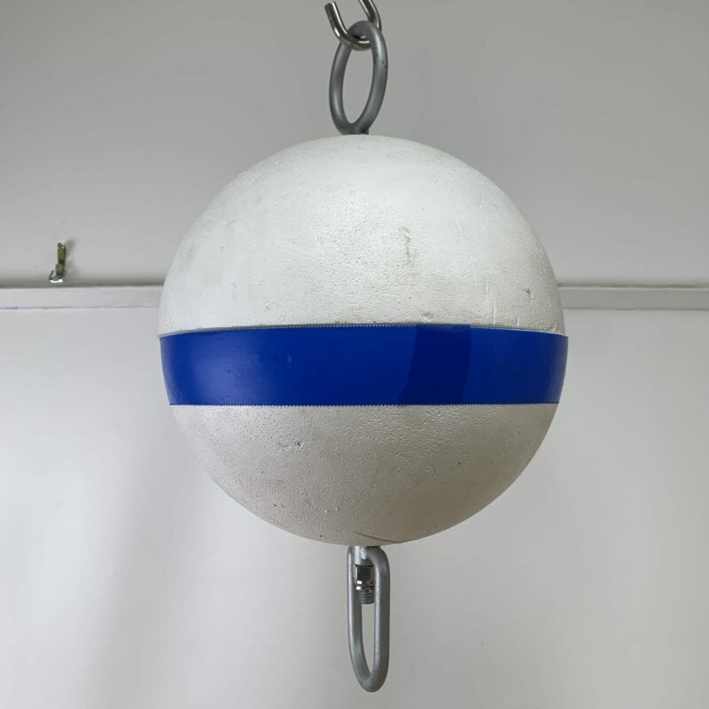 White and Blue Mooring Buoy
