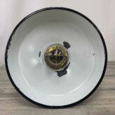 P9-15 Reclaimed Polished Brass Light With Green Enamel Shade 05