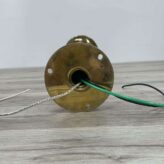 P9-15 Reclaimed Polished Brass Light With Green Enamel Shade 06