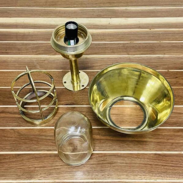 Reclaimed Polished Brass Ceiling Light With Shade 5-23
