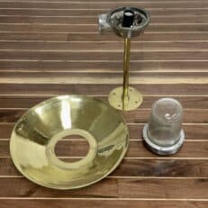 Ribbed Aluminum Pendant Ceiling Light With Brass Shade