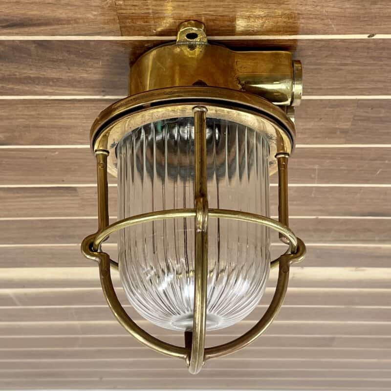 Ribbed Brass Ceiling Light