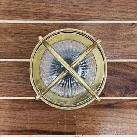Ribbed Globe Brass Maritime Ceiling Light (6) Ribbed Globe Brass Maritime Ceiling Light