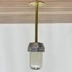 Side Conduits Aluminum Pendant Light With Brass Down Rod
