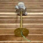 Side Conduits Aluminum Pendant Light With Brass Down Rod