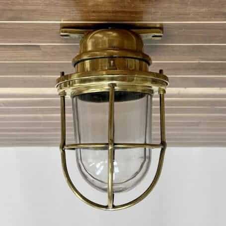 ITEM #P3-57 Small Nautical Ceiling Light With Clear Glass Globe