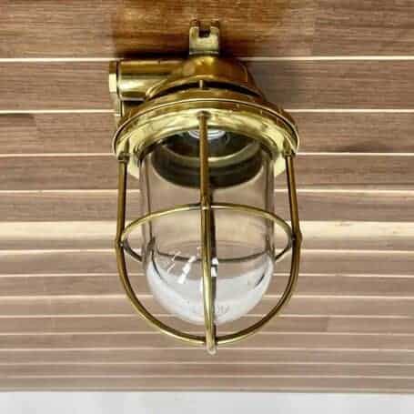 Small Nautical Ceiling Light With Clear Glass Globe Side