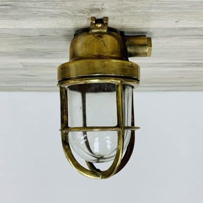 Small Vintage Brass Single Conduit Brass Ceiling Light (2) Small Vintage Brass Single Conduit Brass Ceiling Light