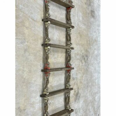 Vintage 6 Step Nautical Wood Rope Ladder