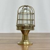 Brass Caged Nautical Piling Post Light-Vintage