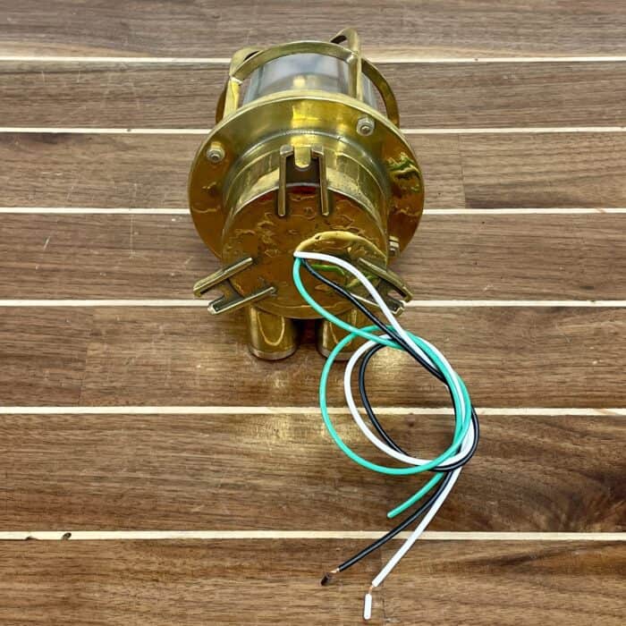 Vintage Caged Brass Nautical Ceiling Light