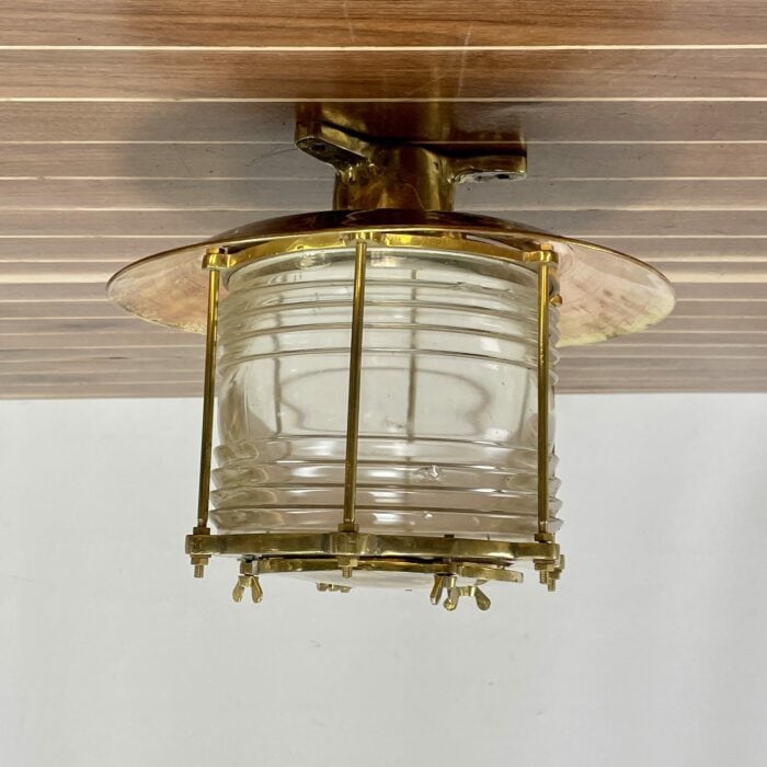 Nautical Ceiling Light With Brass Rain Cap
